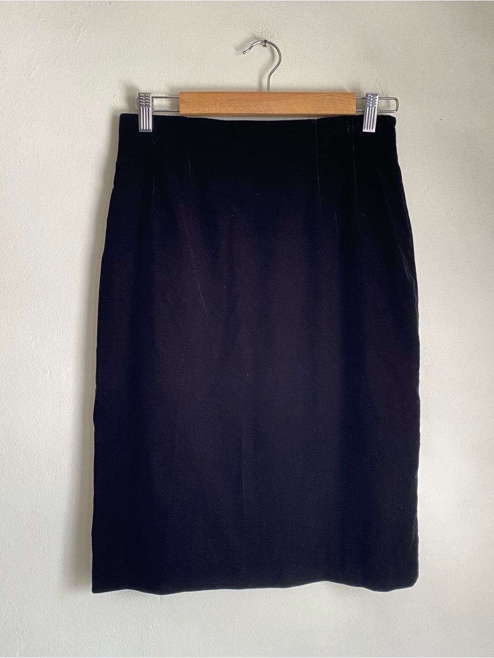 Ann Taylor Black Velvet Pencil Skirt